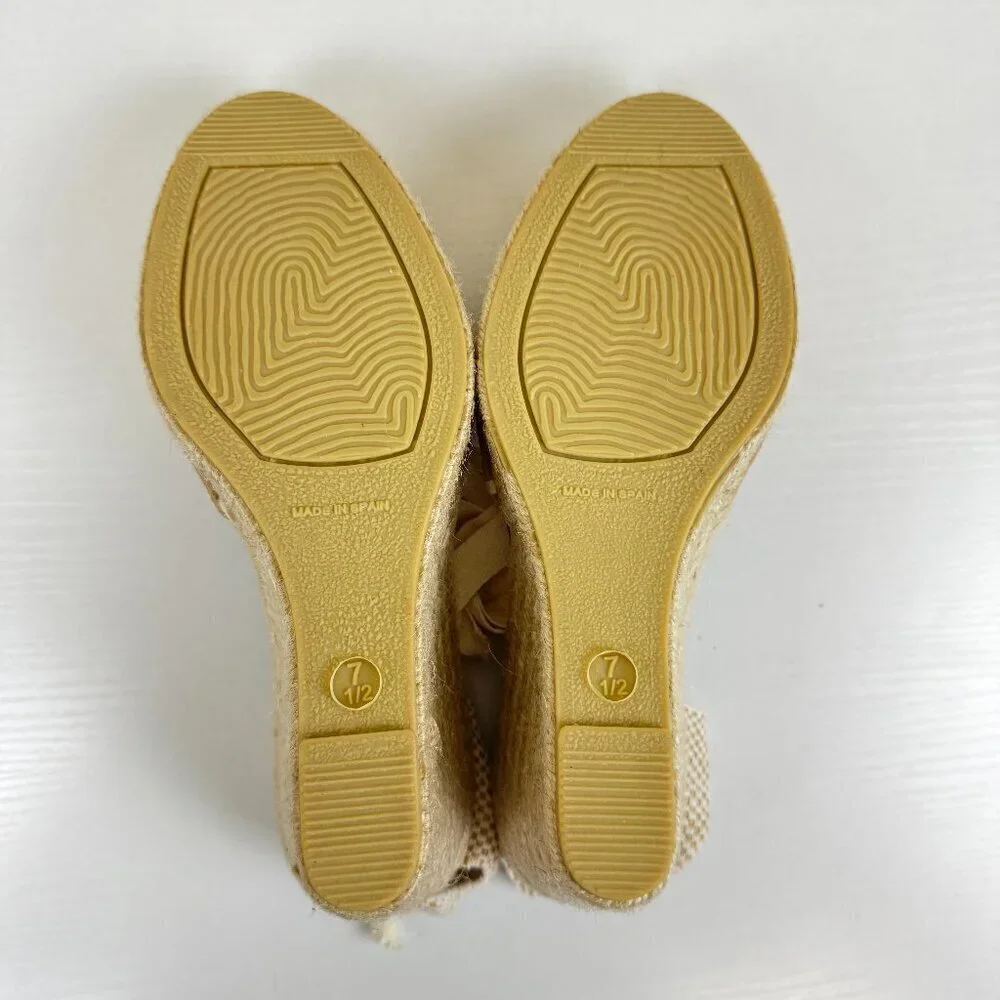New Picon Suede Leather Lace Up Espadrille Wedge